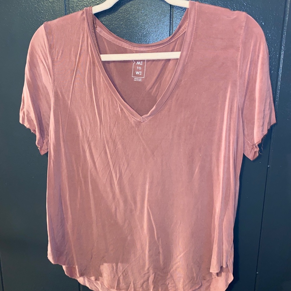 ‘Me to We’ V-Neck, Size Medium, Pink